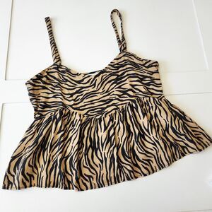 Hollister Zebra Print Camisole - Black and Tan